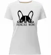 Жіноча преміум футболка Frenchie mom Білий фото