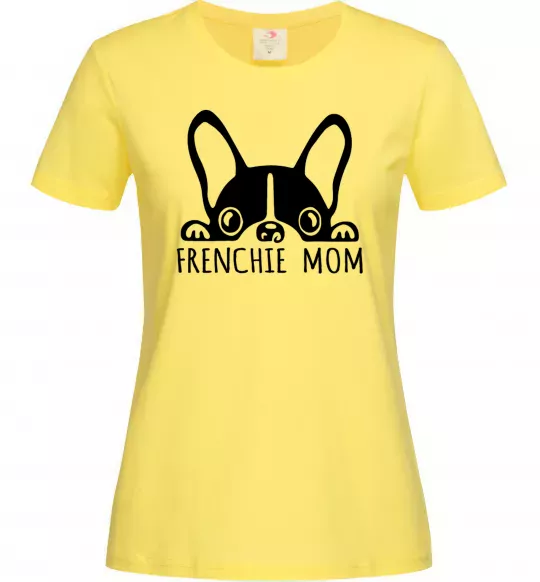 Жіноча футболка Frenchie mom Лимонний фото