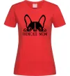 Жіноча футболка Frenchie mom Червоний фото