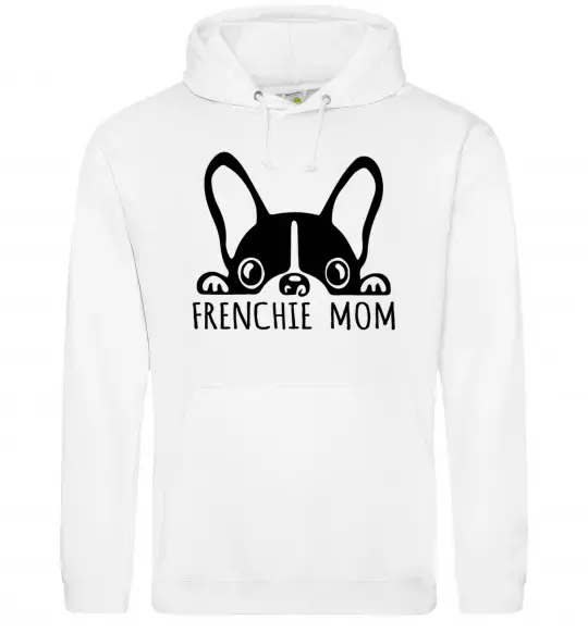 Женская толстовка (худи) Frenchie mom Белый фото