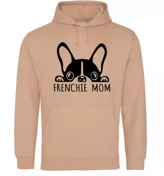 Женская толстовка (худи) Frenchie mom Песочный фото