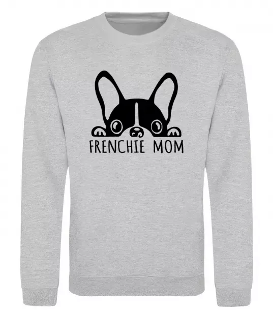 Свитшот Frenchie mom Серый меланж фото