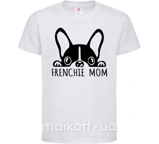Детская футболка Frenchie mom Белый фото