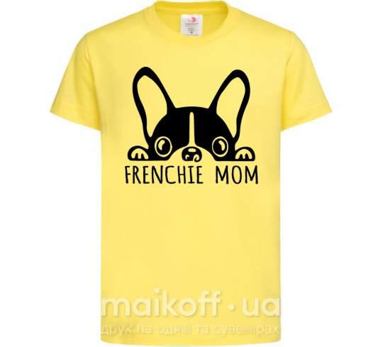 Детская футболка Frenchie mom Лимонный фото