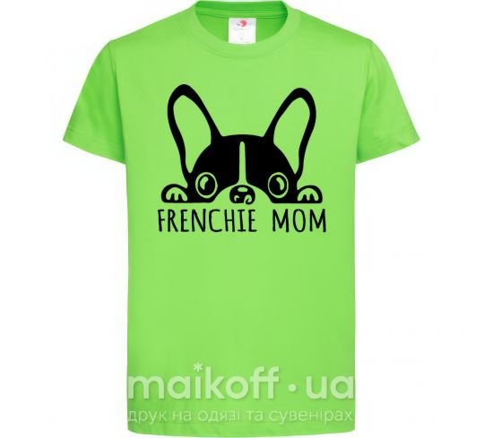 Детская футболка Frenchie mom Лаймовый фото