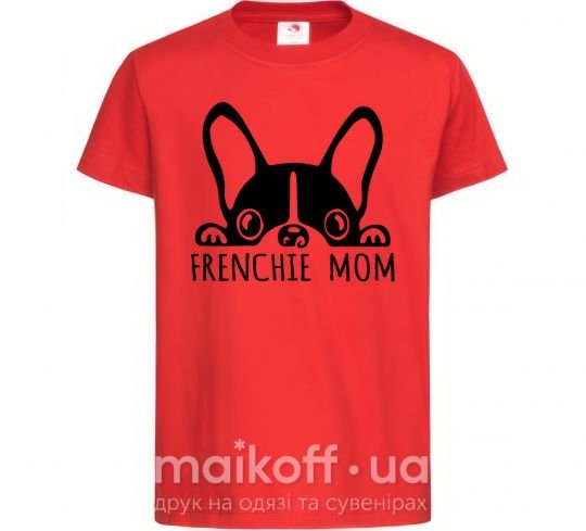Детская футболка Frenchie mom Красный фото