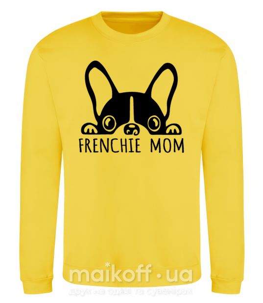 Світшот Frenchie mom Сонячно жовтий фото