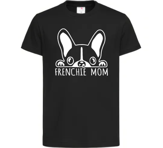 Дитяча футболка Frenchie mom Чорний фото