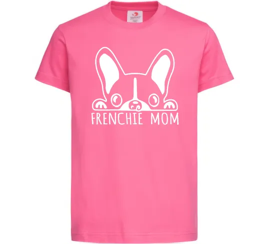 Дитяча футболка Frenchie mom Яскраво-рожевий фото