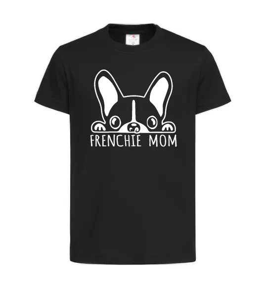 Детская футболка Frenchie mom Черный фото