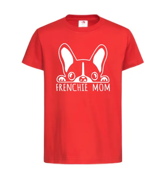 Детская футболка Frenchie mom Красный фото