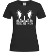 Жіноча футболка Frenchie mom Чорний фото
