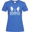 Жіноча футболка Frenchie mom Яскраво-синій фото