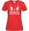 Жіноча футболка Frenchie mom Червоний фото