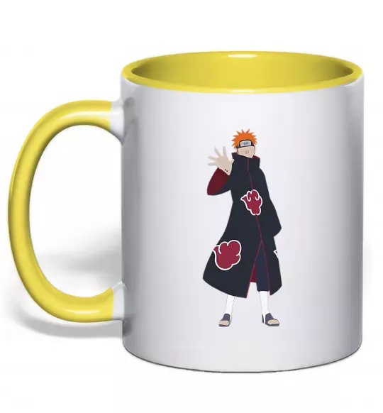 Чашка з кольоровою ручкою Akatsuki man Сонячно жовтий фото