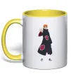 Чашка з кольоровою ручкою Akatsuki man Сонячно жовтий фото