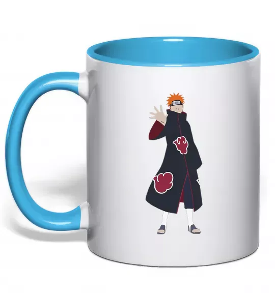 Чашка з кольоровою ручкою Akatsuki man Блакитний фото