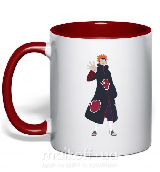 Чашка с цветной ручкой Akatsuki man Красный фото