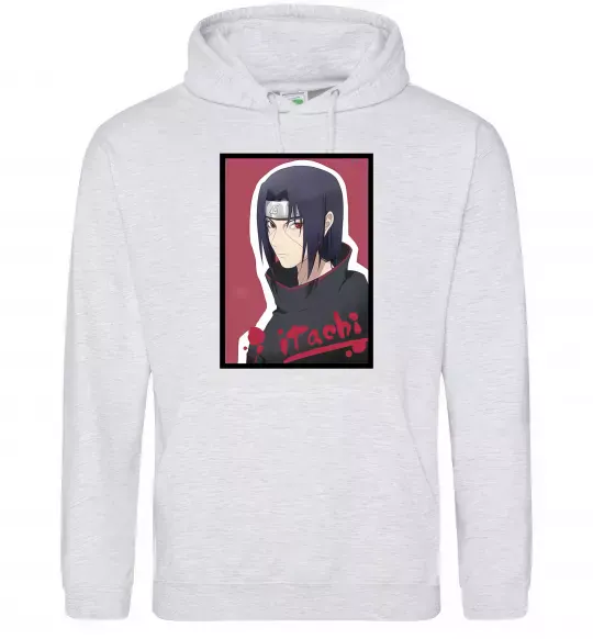Мужская толстовка (худи) Itachi Серый меланж фото