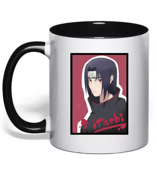 Чашка з кольоровою ручкою Itachi Чорний фото