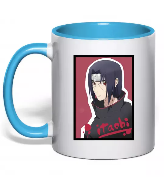 Чашка з кольоровою ручкою Itachi Блакитний фото