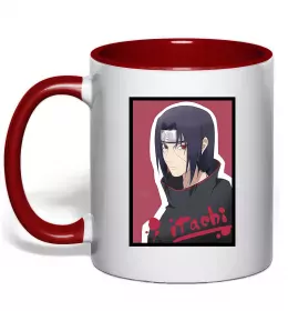Чашка з кольоровою ручкою Uchiha Itachi Чорний фото