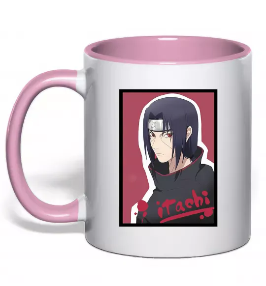 Чашка з кольоровою ручкою Itachi Ніжно рожевий фото