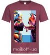 Мужская футболка Какаши Хатаке и котик Бордовый фото