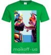 Мужская футболка Какаши Хатаке и котик Зеленый фото