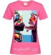 Женская футболка Какаши Хатаке и котик Ярко-розовый фото