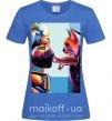 Женская футболка Какаши Хатаке и котик Ярко-синий фото