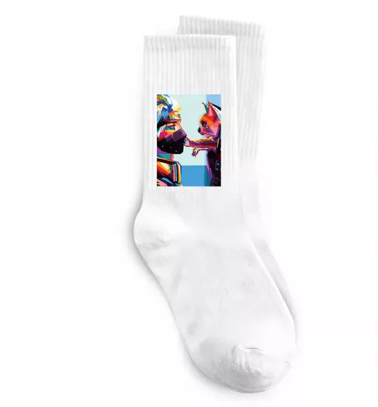 Носки Какаши Хатаке і котик Белый фото