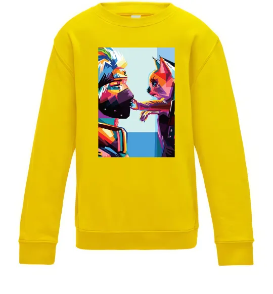 Дитячий світшот Какаши Хатаке і котик Сонячно жовтий фото