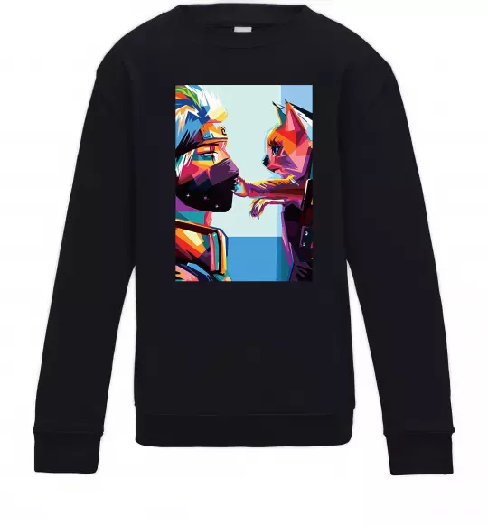 Дитячий світшот Какаши Хатаке і котик Чорний фото