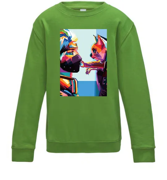 Дитячий світшот Какаши Хатаке і котик Лаймовий фото