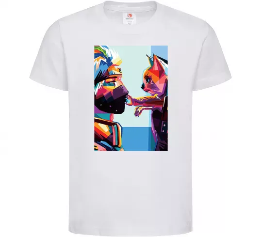 Детская футболка Какаши Хатаке і котик Белый фото