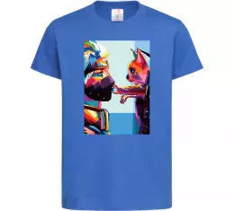 Детская футболка Какаши Хатаке і котик Ярко-синий фото