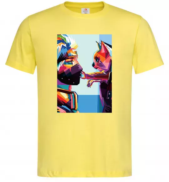 Мужская футболка Какаши Хатаке і котик Лимонный фото