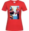 Женская футболка Какаши Хатаке і котик Красный Женская футболка Какаши Хатаке і котик Красный фото