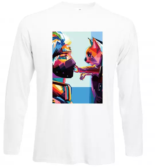 Лонгслів Какаши Хатаке і котик Білий фото