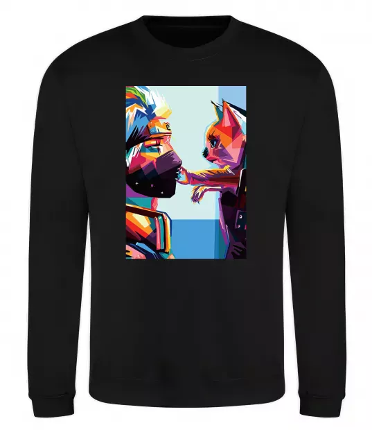 Свитшот Какаши Хатаке і котик Черный фото