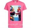 Детская футболка Какаши Хатаке и котик Ярко-розовый фото