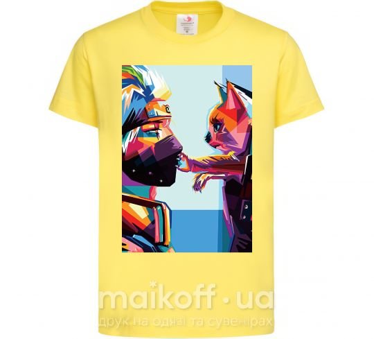 Детская футболка Какаши Хатаке и котик Лимонный фото