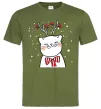 Чоловіча футболка Кіт-олень Оливковий фото