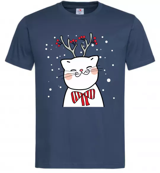 Чоловіча футболка Кіт-олень Темно-синій фото