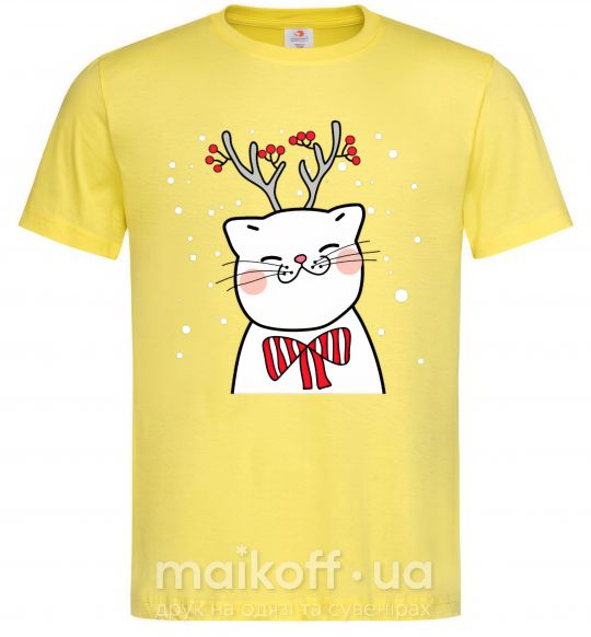 Мужская футболка Кот-олень Лимонный фото