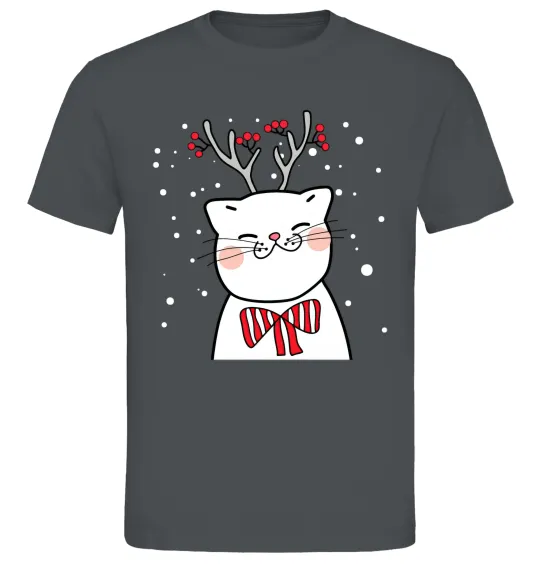 Чоловіча футболка Кіт-олень Графіт фото