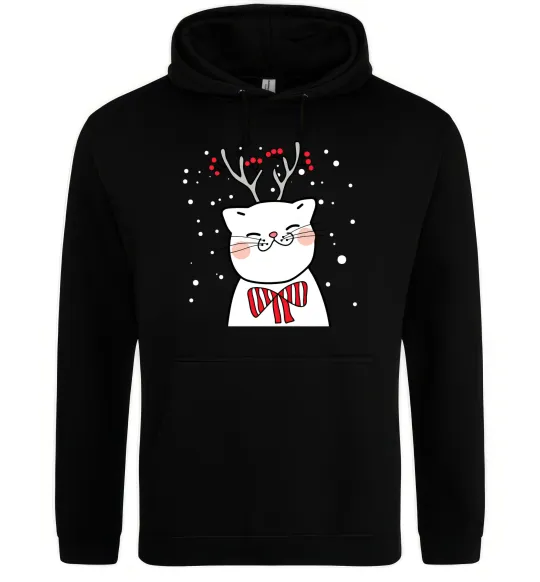 Жіноча толстовка (худі) Кіт-олень Чорний фото