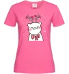 Жіноча футболка Кіт-олень Яскраво-рожевий Жіноча футболка Кіт-олень Яскраво-рожевий фото