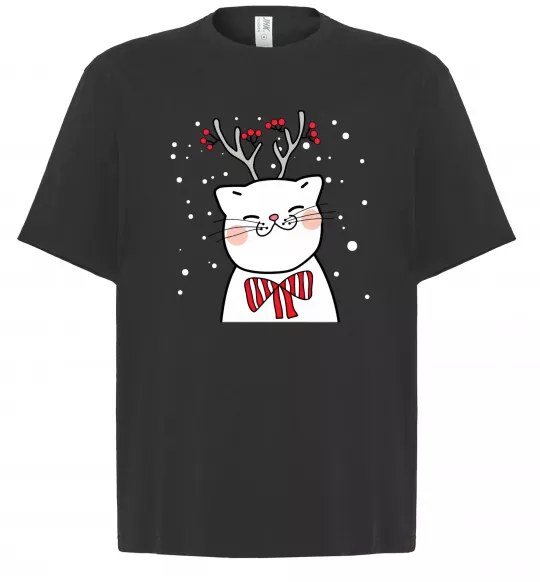 Футболка Оверсайз Кіт-олень Чорний фото